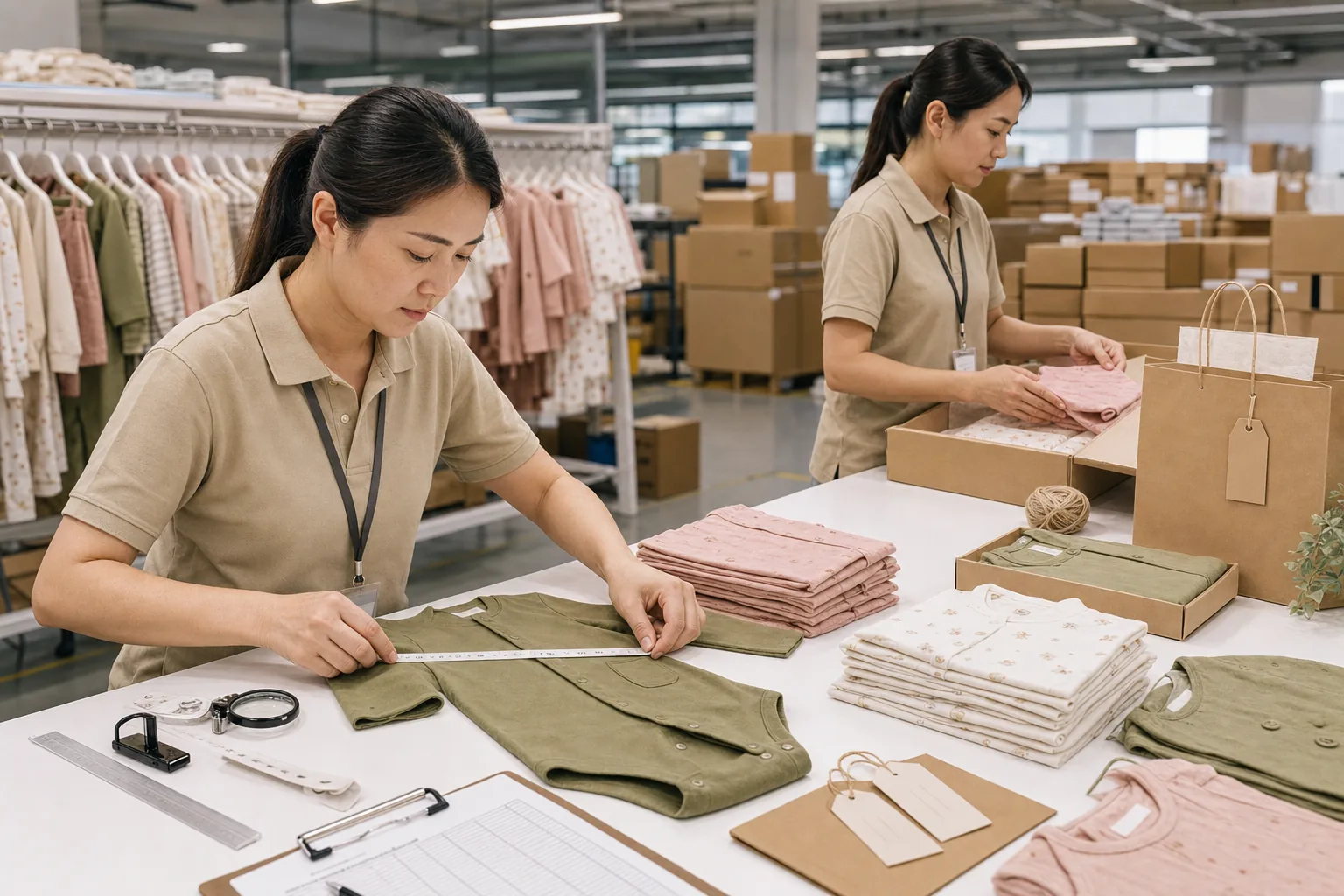 JC Apparel quality control folding packing and carton inspection process